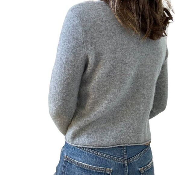 Pure Cashmere Womens Gray 100% Cashmere Soft Cropped Sweater M - Picture 7 of 7